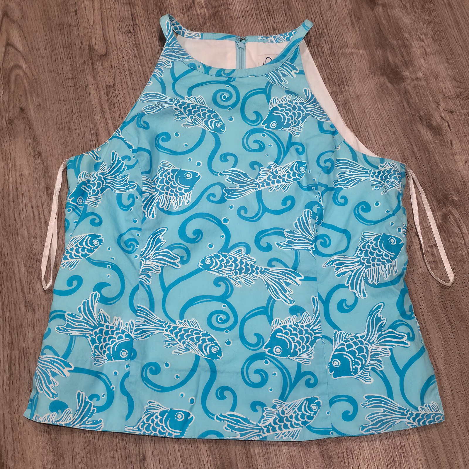 Lilly Pulitzer Blue Fish Halter Top