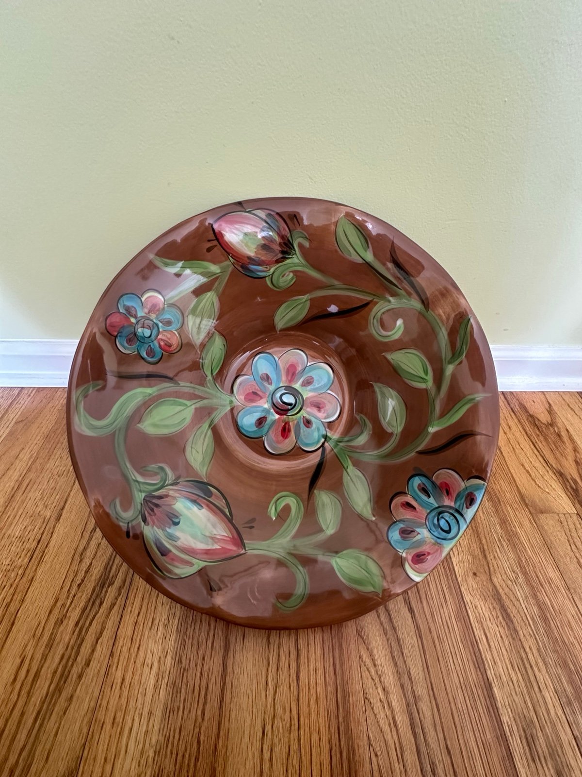 Southern Living Gail Pittman Floral Painted Bountiful 15.25”Serving Bowl