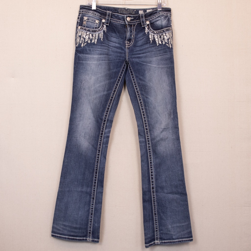 Miss Me Signature Boot embellished blue bootcut jeans-29