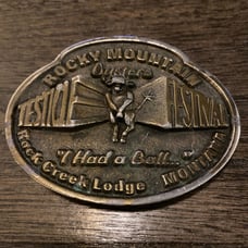 Rocky Mountain Oyster Testicle Festival Belt Buckle