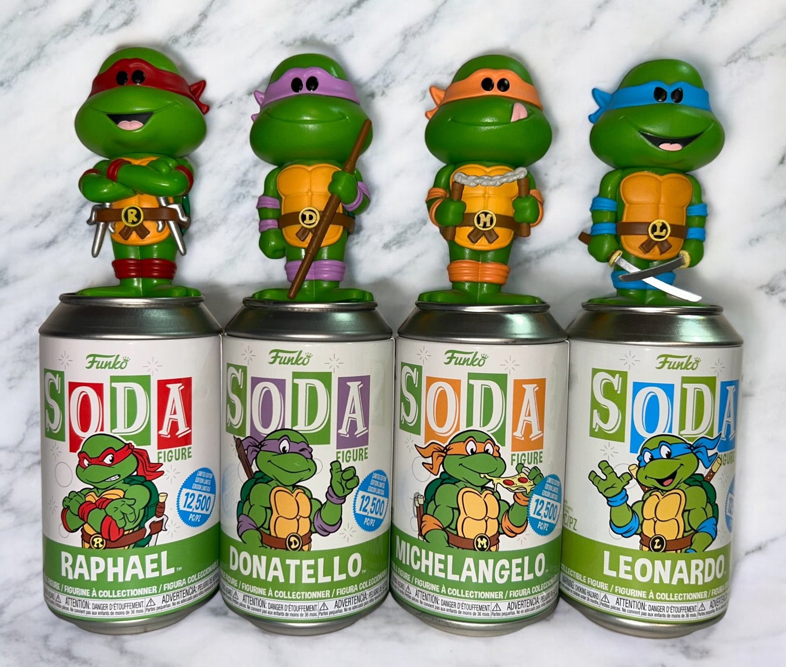 TEENAGE MUTANT NINJA TURTLES FUNKO SODA SET OF 4 COMPLETE 2020 Raphael Leonardo