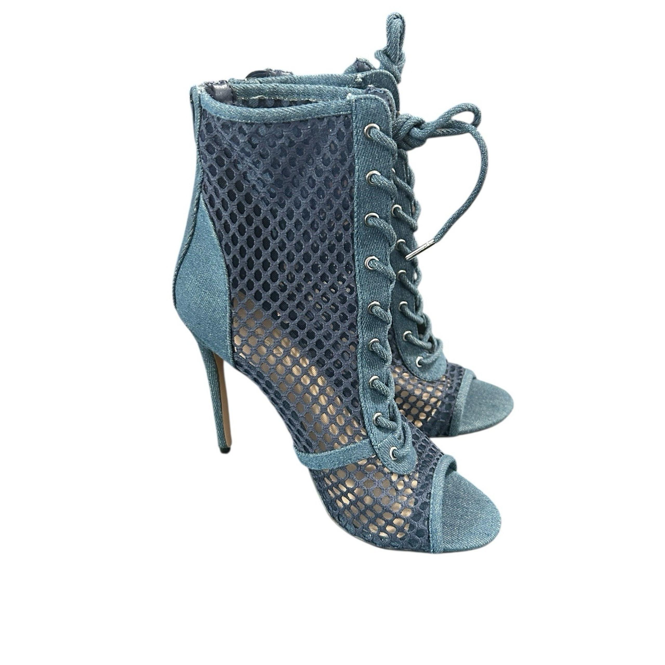 Shoe Dazzle New-No-Box Caedance Denim Mesh Heel (4in Heel). Sz 8.5