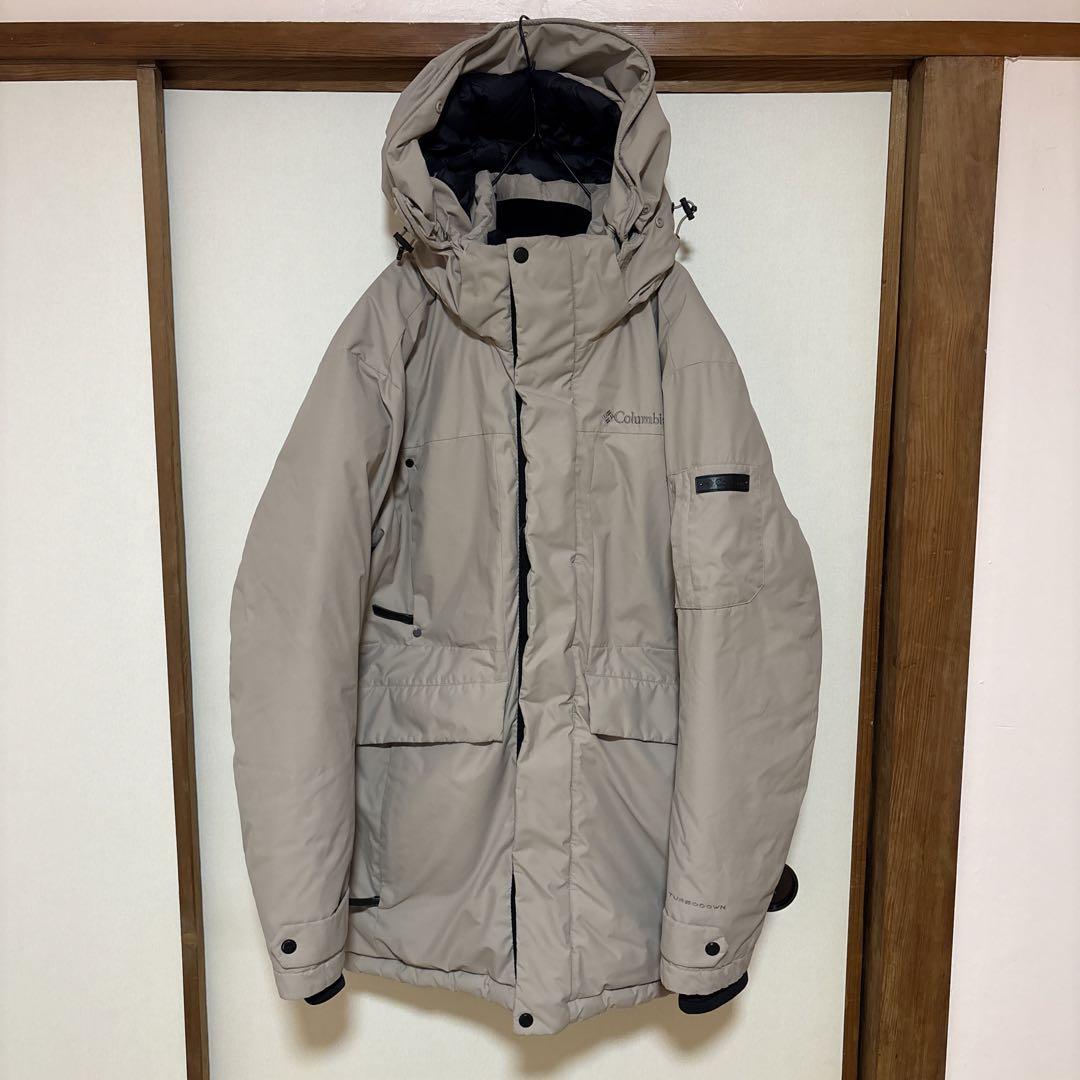 Columbia ダウンジャケット ベージュ フード付き M Columbia フードダウン ベージュ XL Excellent Condition