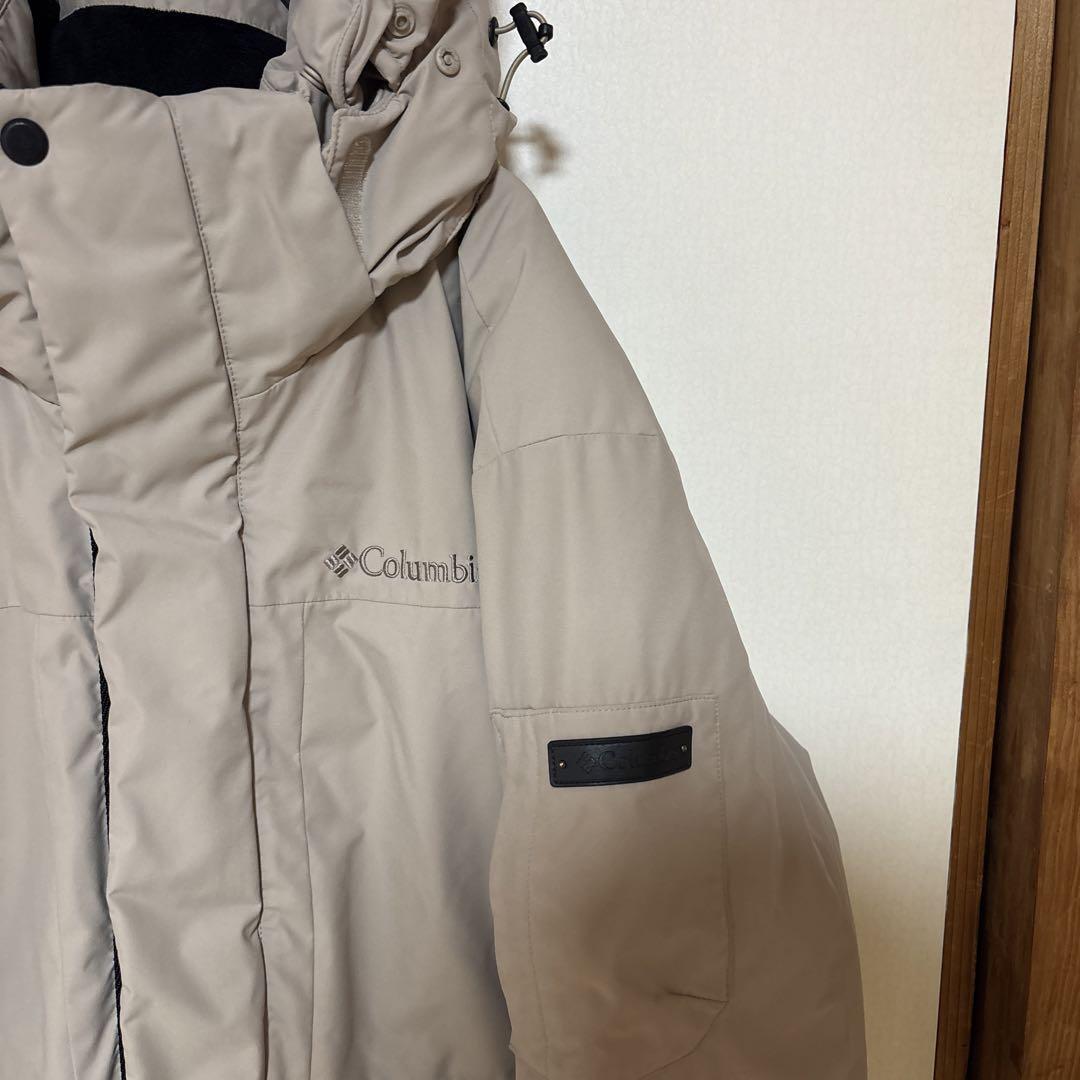 Columbia ダウンジャケット ベージュ フード付き M Columbia フードダウン ベージュ XL Excellent Condition