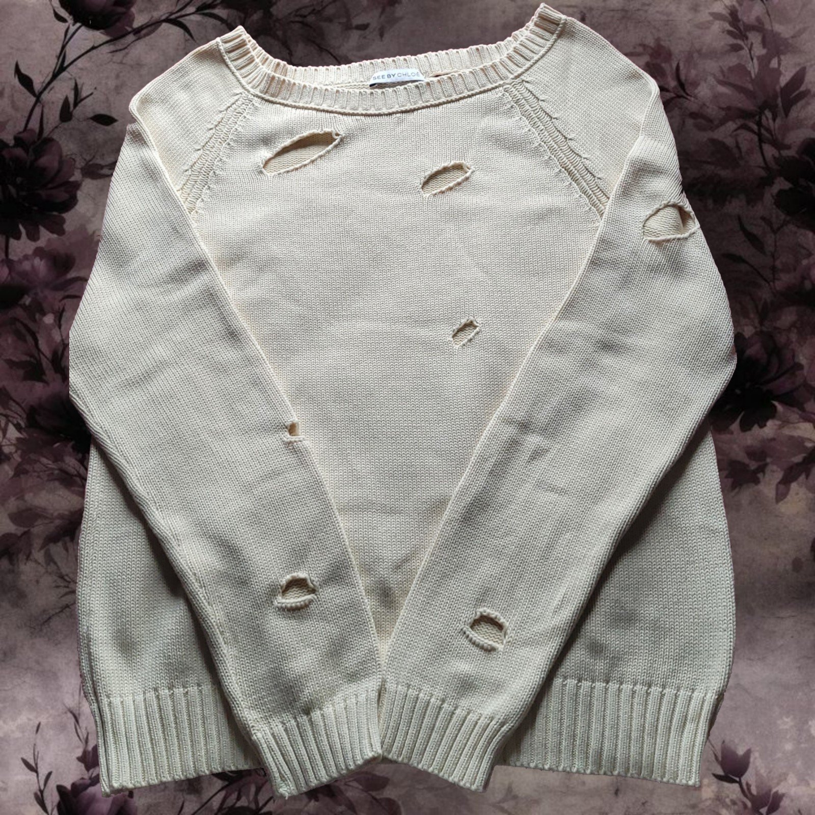 See By Chloe Distressed knit sweater ASO Violet Harmon