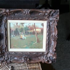 Antique impressionistic oil painting by Juan Giralt Lerin