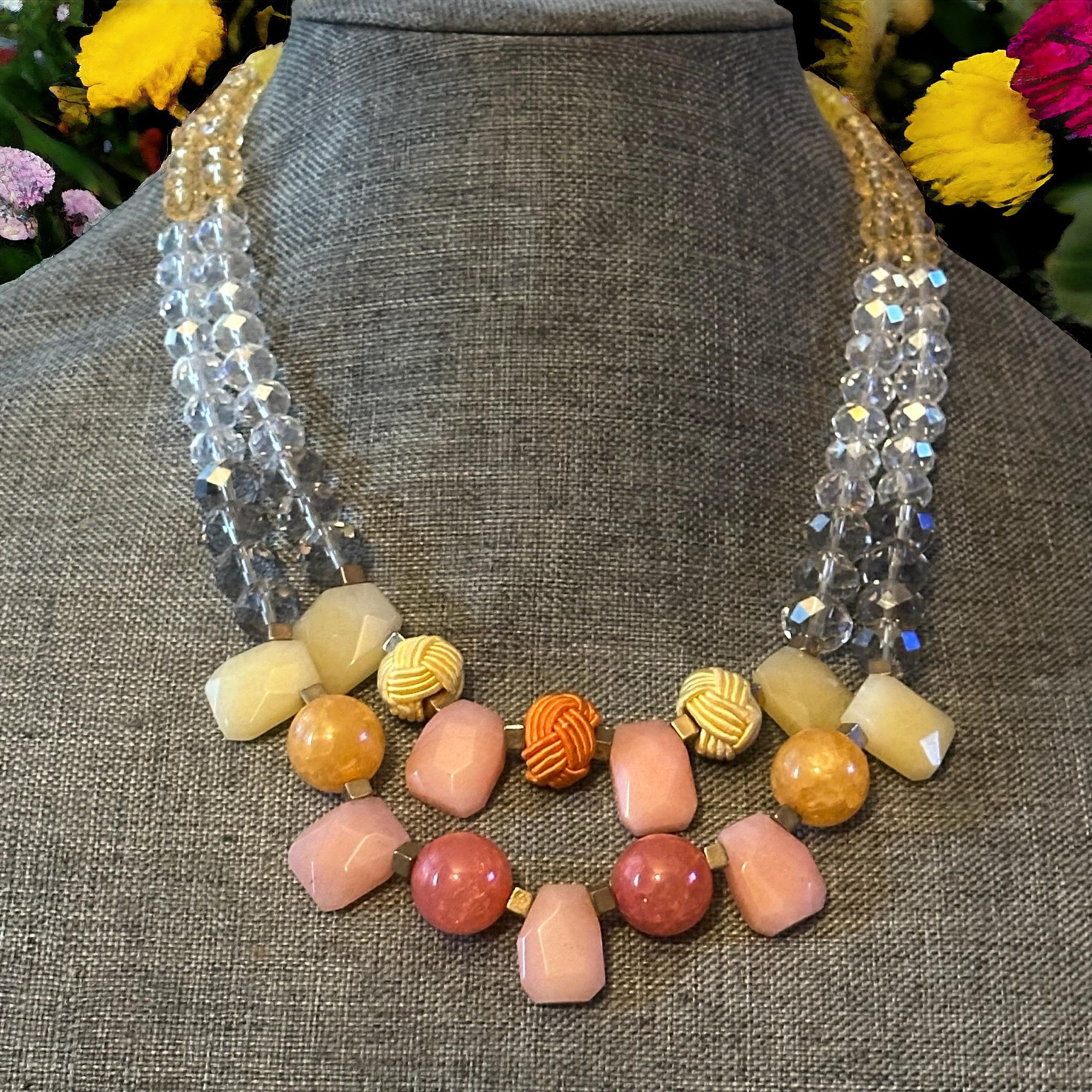 Anthropology Jaded Tropics double strand statement necklace