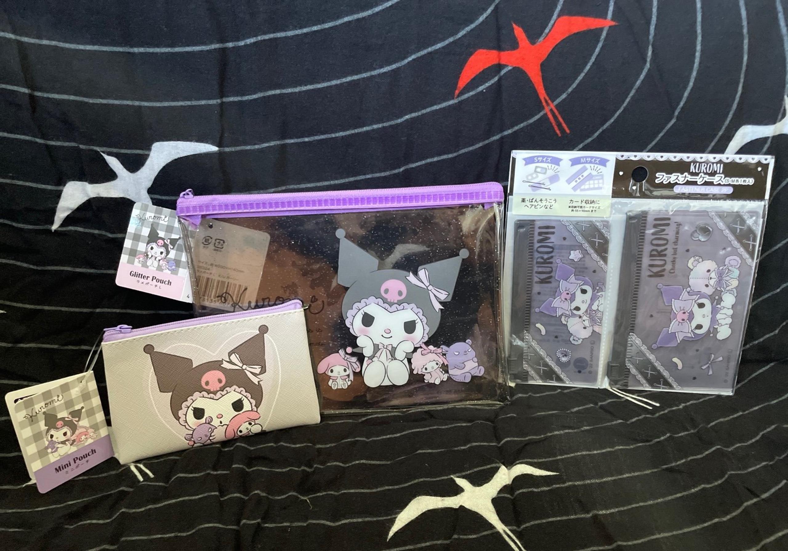 SANRIO Kuromi 2 Pack Fastener Case, Glittter Pouch, Mini Pouch - Brand NEW
