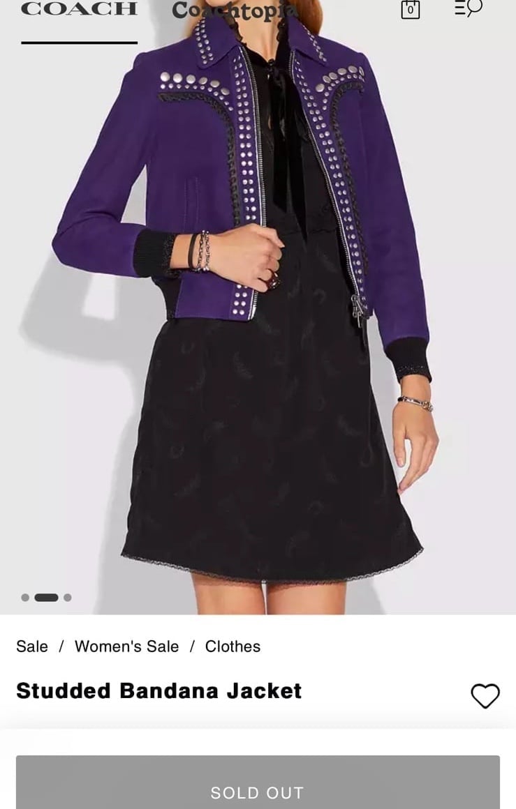 NWT Coach Bandana Studded Leather Jacket Sz 2