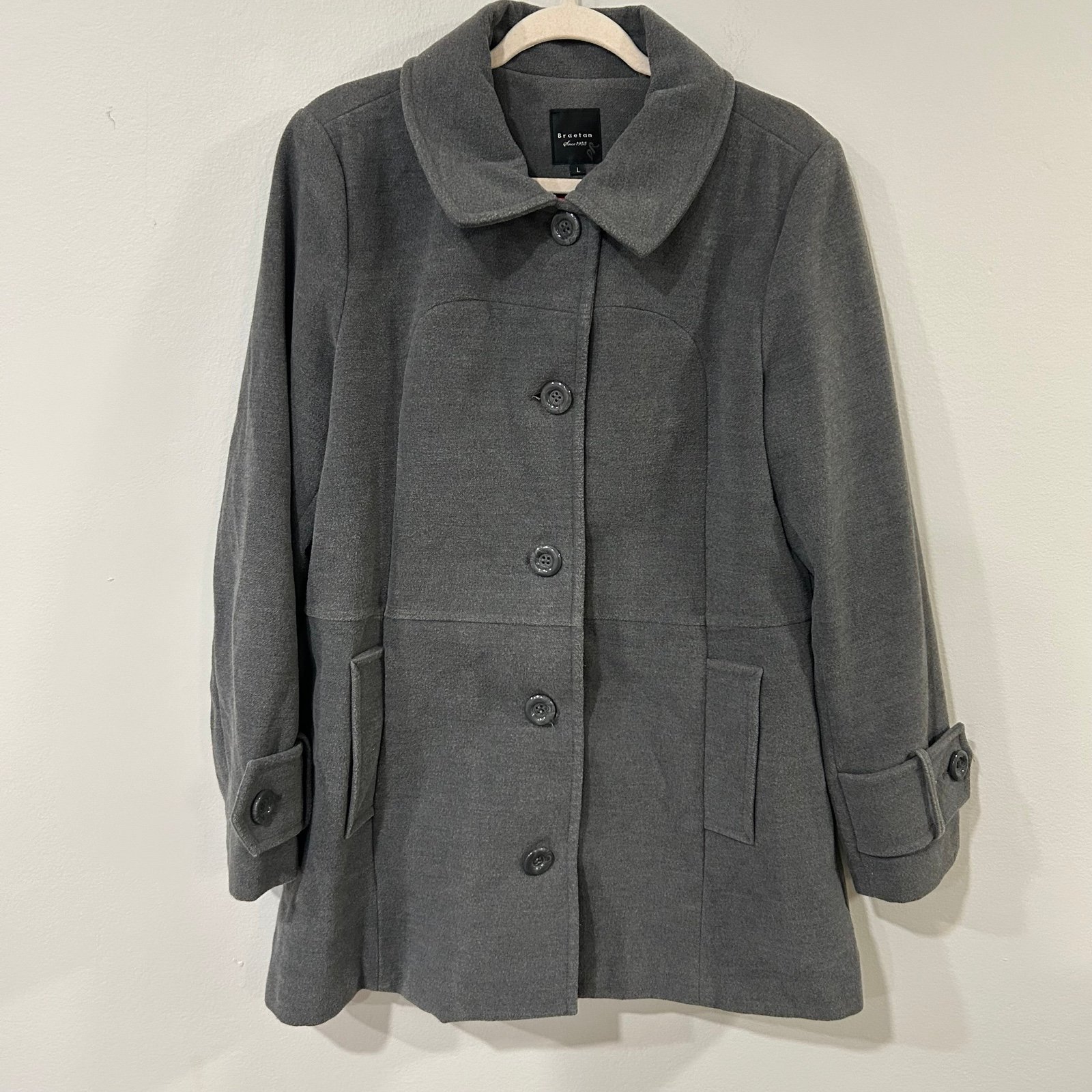 Braetan Grey Peacoat Jacket
