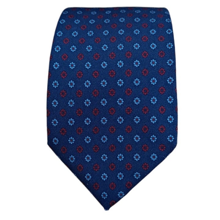 SARTORIA ROSSI Blue Floral Silk Tie ITALY 60 / 3.2 EC
