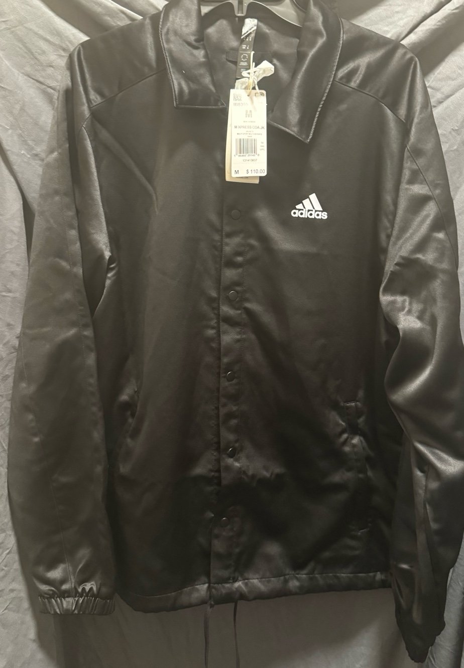 Adidas Originals Satin Coaches Jacket Black Track Top IB8395 Men’s Size M 110