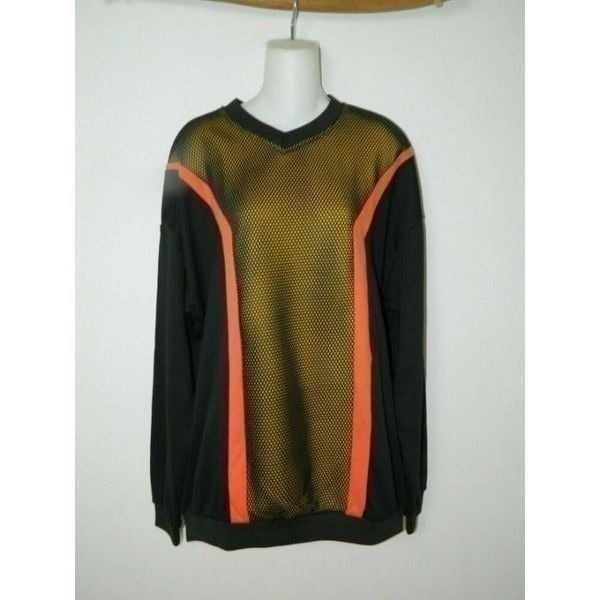 LF The Brand Women's Black Sweatshirt With Orange Detail On Side Size Small