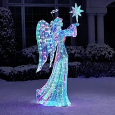 Member's Mark 6.5' Pre-Lit Prismatic Angel Free Shipping Ships Same Day