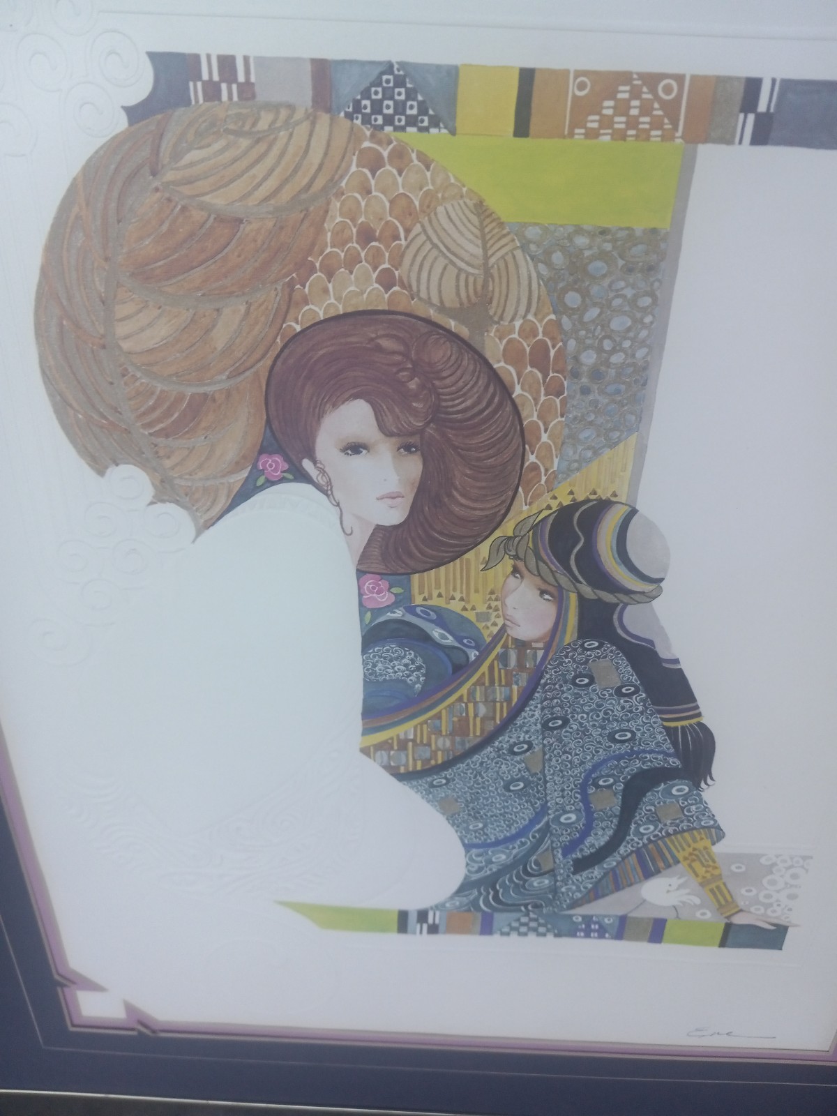 Art pic. Print On canvas signed eve. On embossed paper