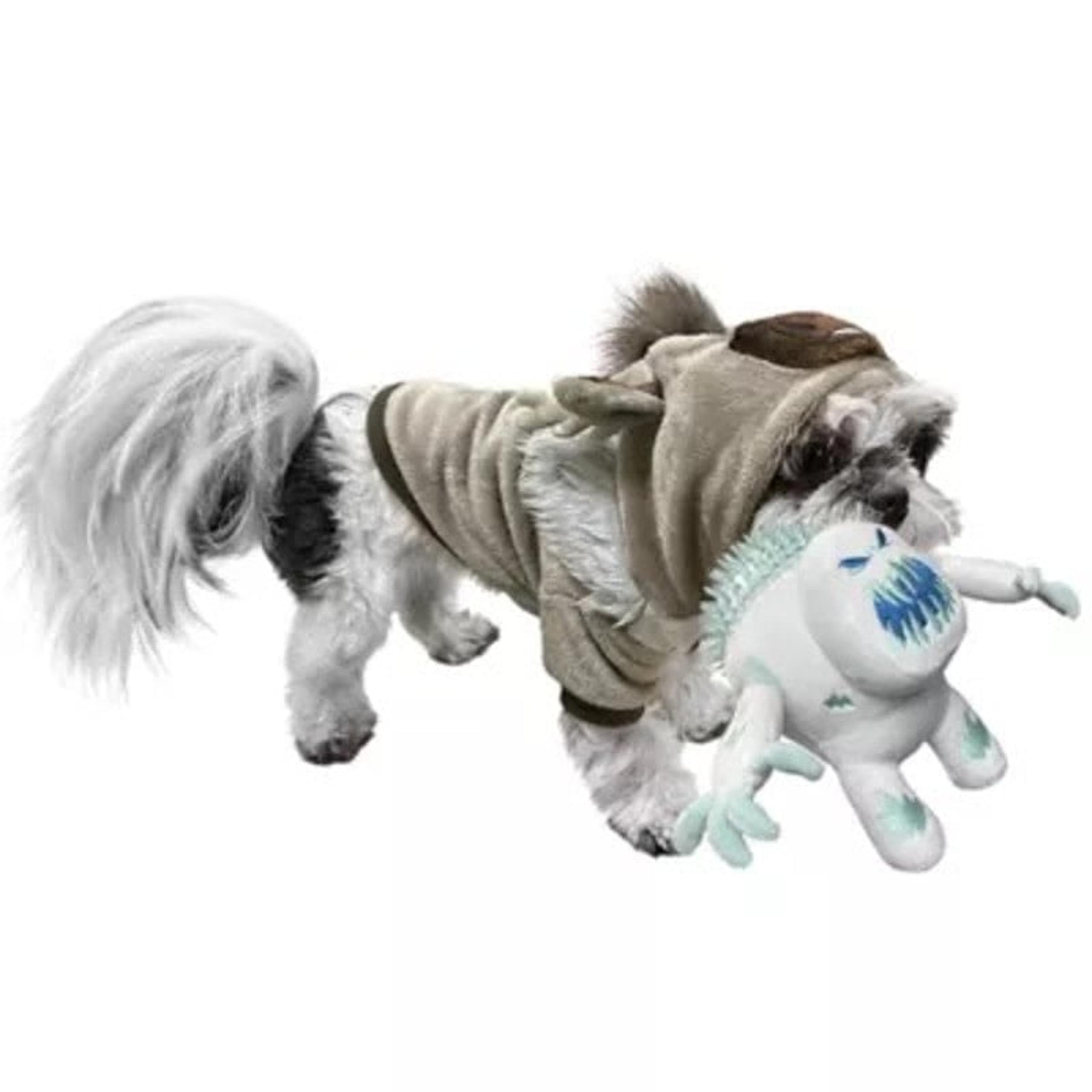 Disney Frozen Winter Snow Monster Small White Dog Toy Squeaky Plush Toss Shake