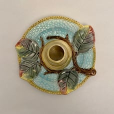 Antique 19th Century English Majolica Toothpick Holder.