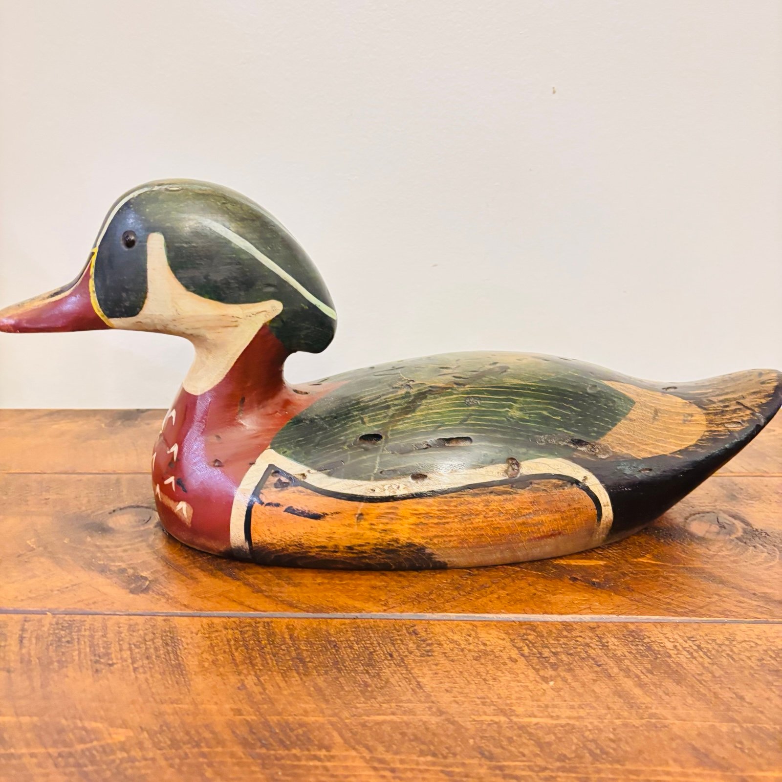 Vintage Wood Duck Decoy by Tom Taber