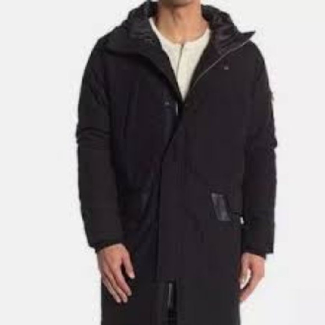 Slate & Stone Jay Hooded Winter Parka Black Jacket Coat Small