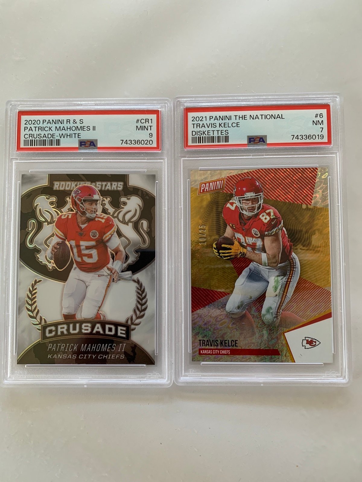 Patrick Mahomes & Travis Kelce PSA Graded
