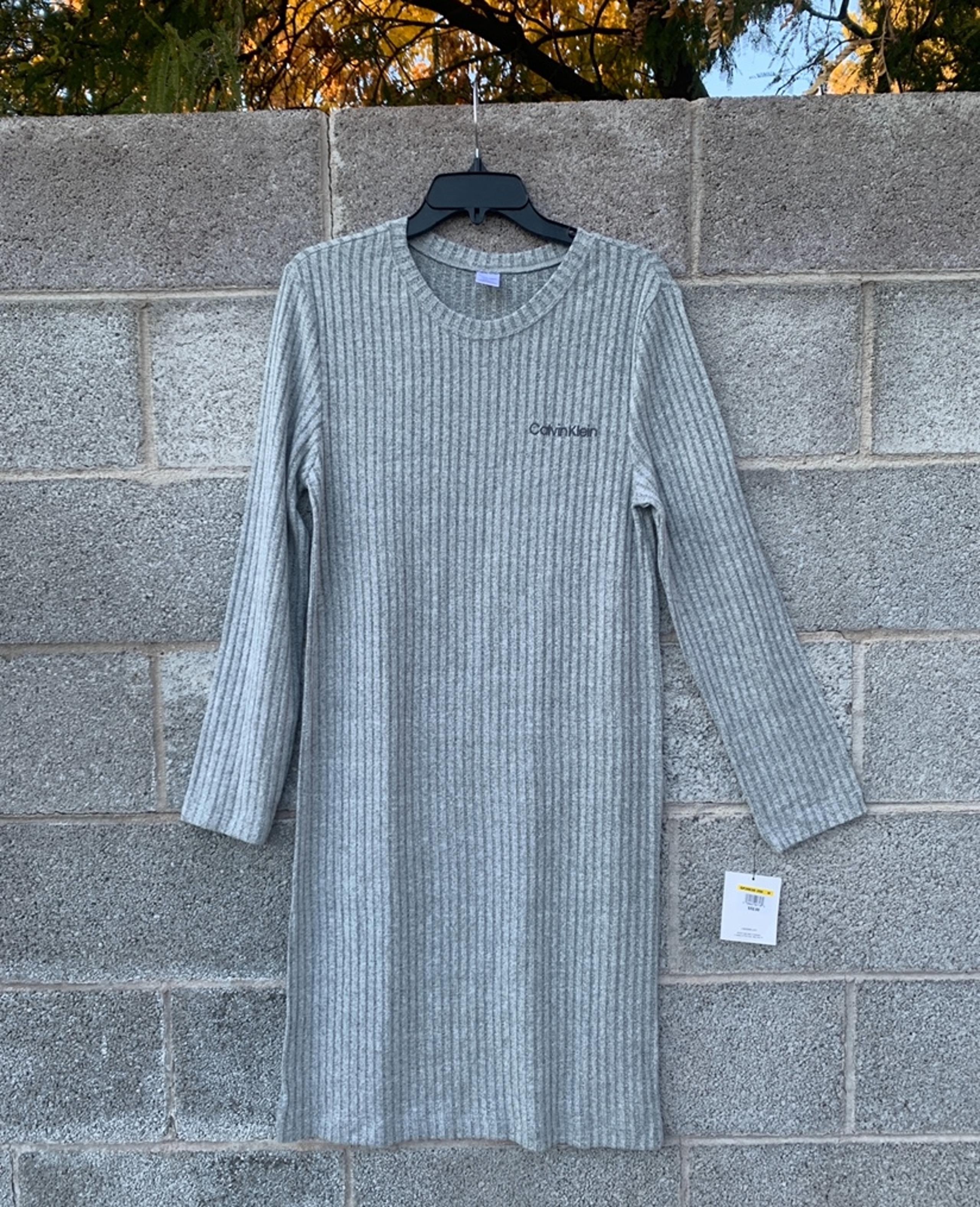 Calvin Klein Ribbed Sleepwear /Dress Gray Women’s Size Medium Soft Casual Logo