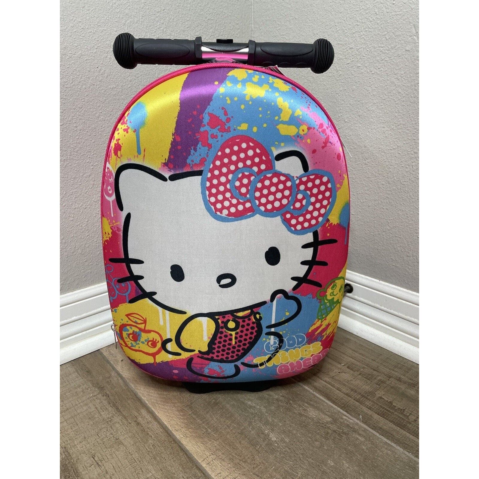 Sanrio Hello Kitty Scooter & Rolling Luggage Bag Suitcase Carryon NWT