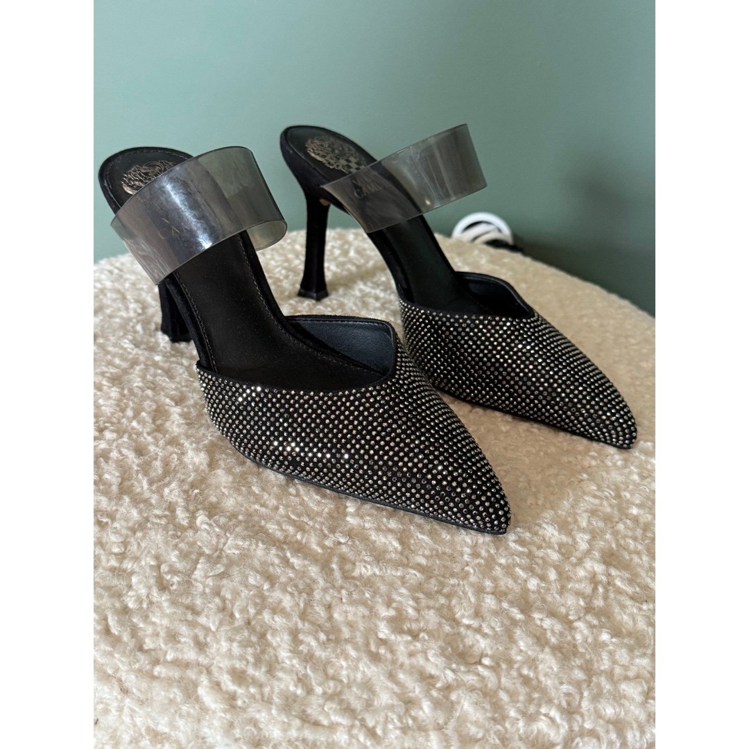 VINCE CAMUTO Kempern Mule In Black/ Smoke sz 5.5