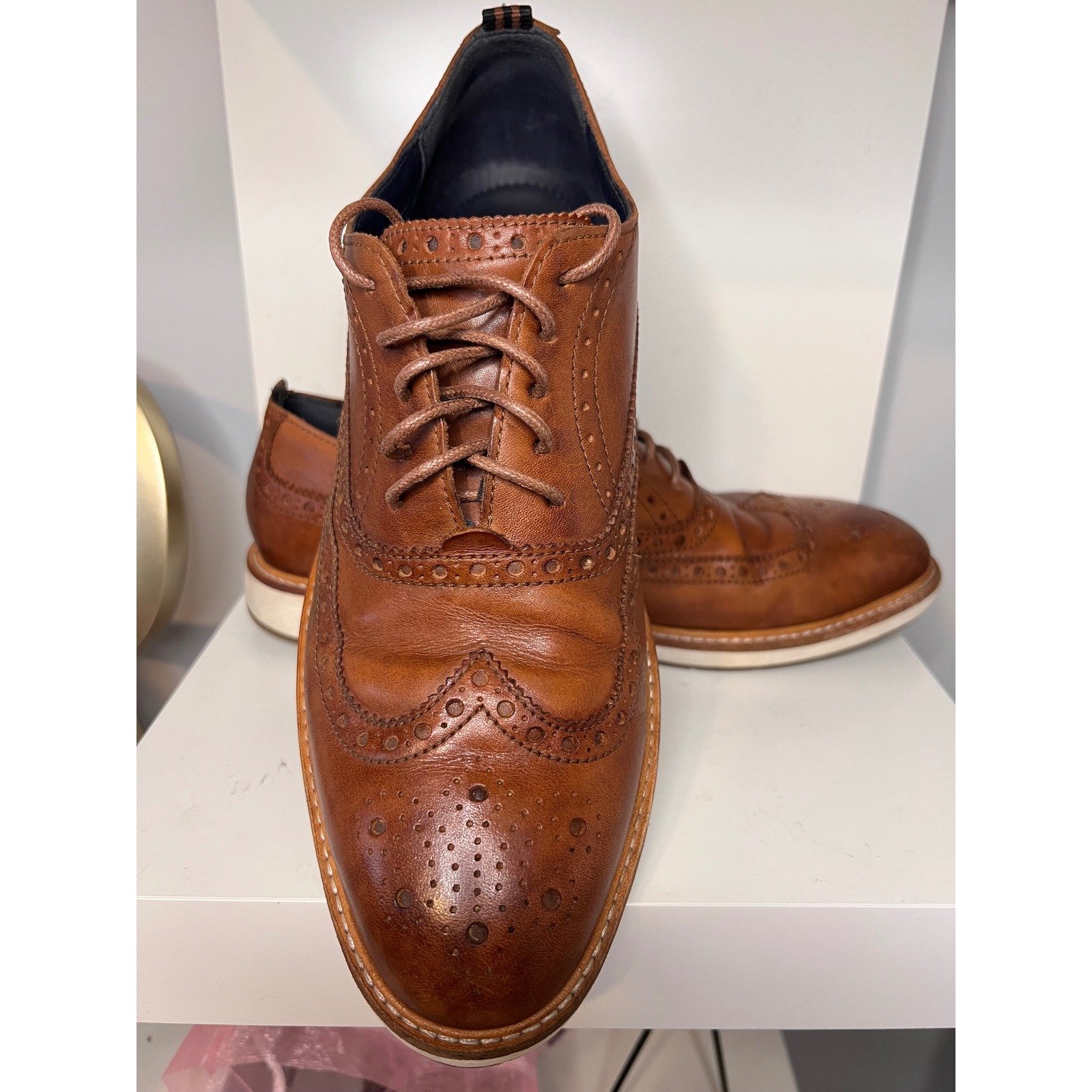 Cole Haan Orginal Grand Leather Wingtip Oxford Shoe Casual Lace Up Brown-9M