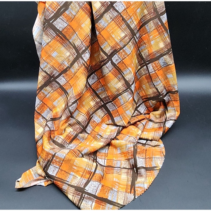 Retro Partridge Family Plaid Fabric In Orange & Brown Marsha Jan Skirt