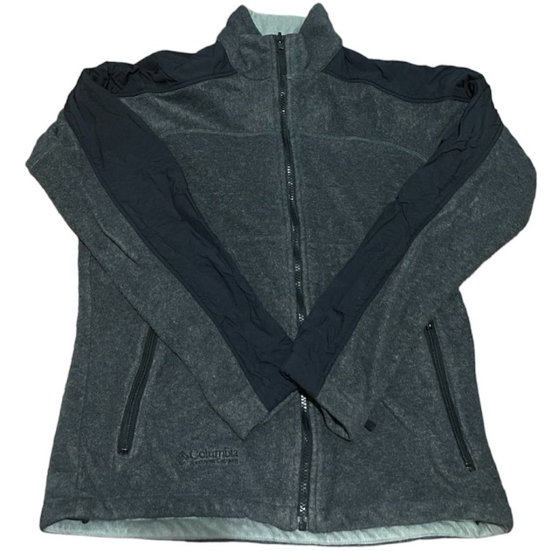 Columbia Women’s Embroidered Grey Fleece Zipper Sweater Large
