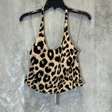 SANCTUARY Essential Women's Tan Leopard Print Halter Top SZ L