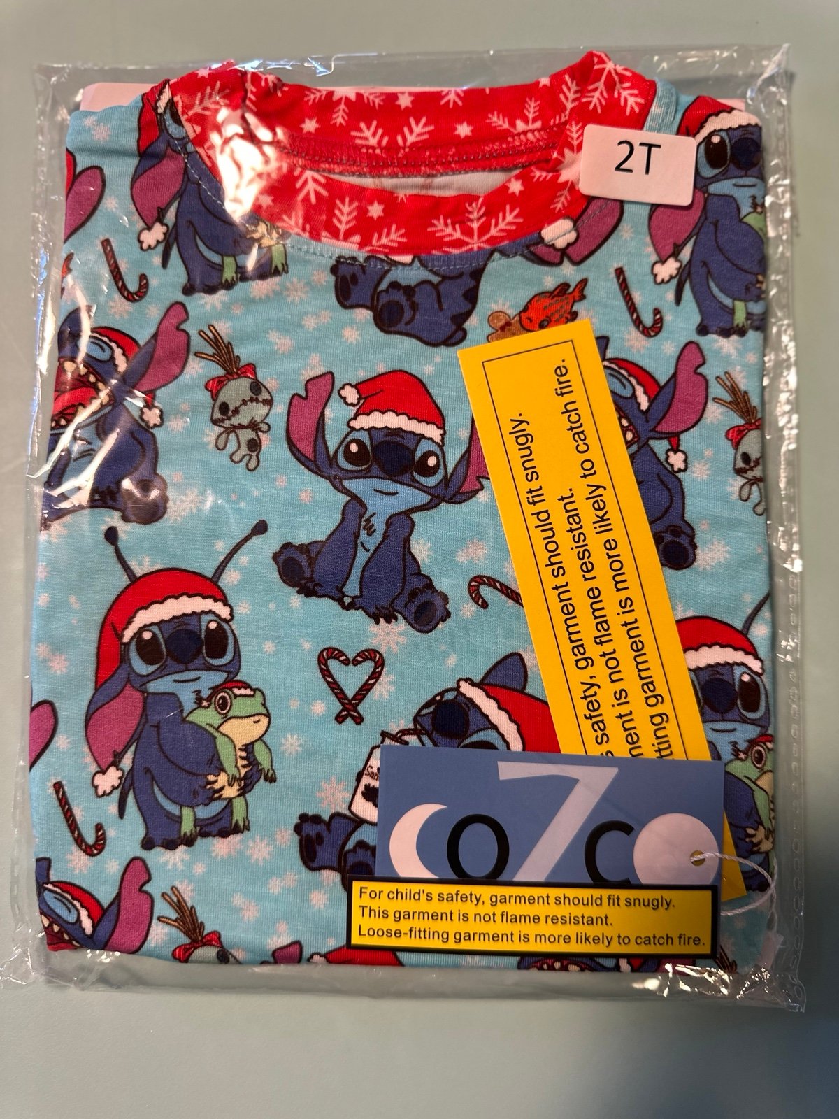 Cozco bamboo Stitch Stitchmas 2pc LS Pants Set 2T