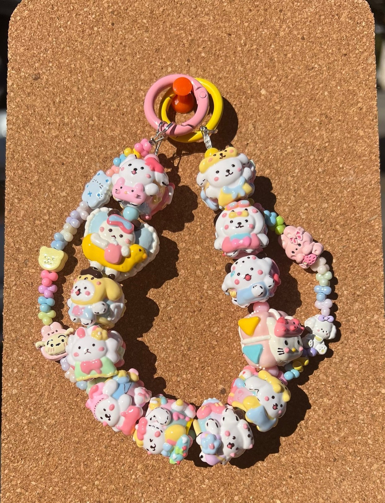 Keychain, phone Charm, Bag Charm using handcrafted cartoon maltese dog beads