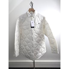 Nike Trench Coat Womens Medium White Oversized Quilted Repel MSRP 165 FB8732-13