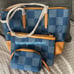 Denim Checkerboard Tote Set