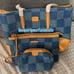 Denim Checkerboard Tote Set