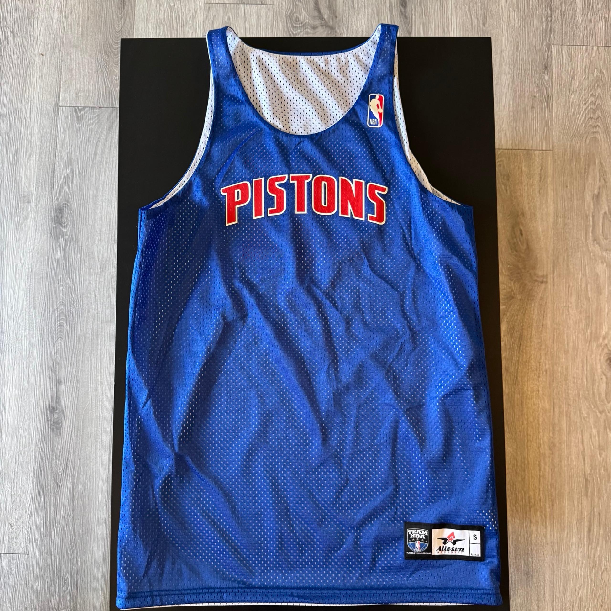 Men’s NBA Alleson Athletic Detroit Pistons #12 Reversible Mesh Jersey Size S