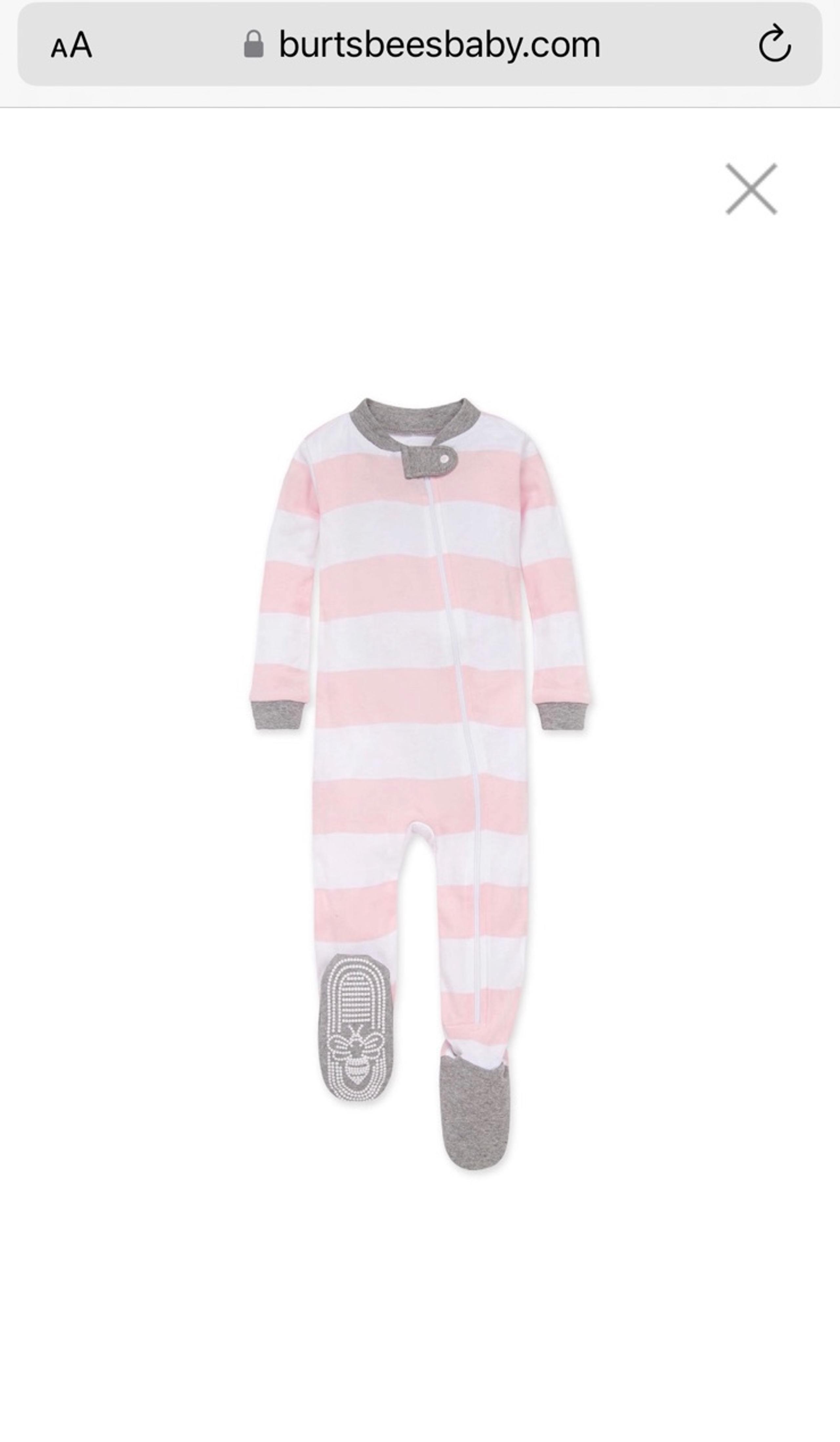 Burt’s Bees Rugby Stripe Organic Cotton Zip Front Sleeper