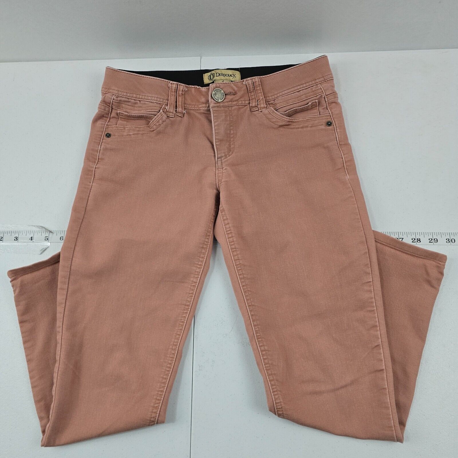 Democracy ab technology pants pink salmon womens slim skinny size 4 4836