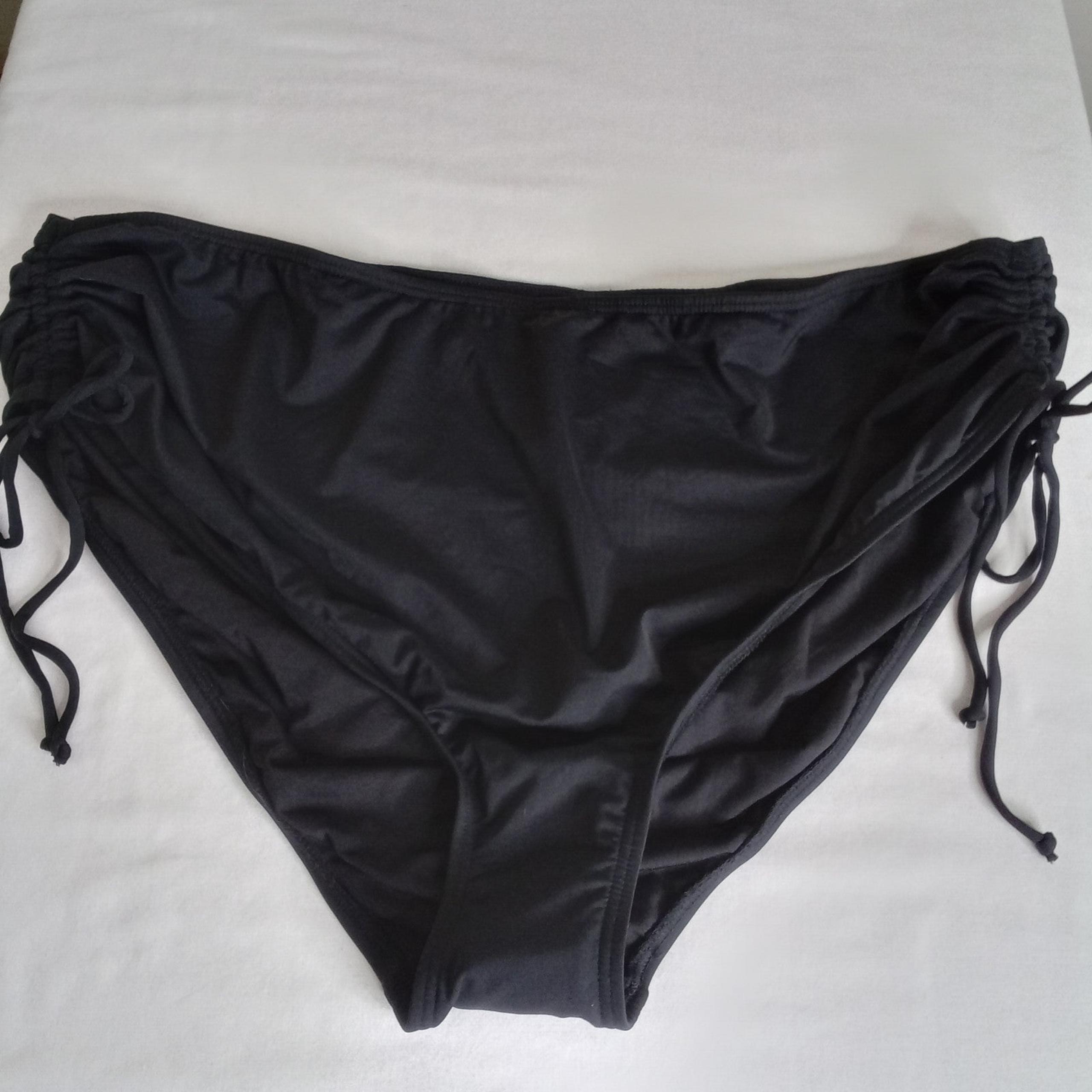 LOFT Beach Women's Plus Size 26 Side Tie High Waist Bikini Bottom Black $54.50