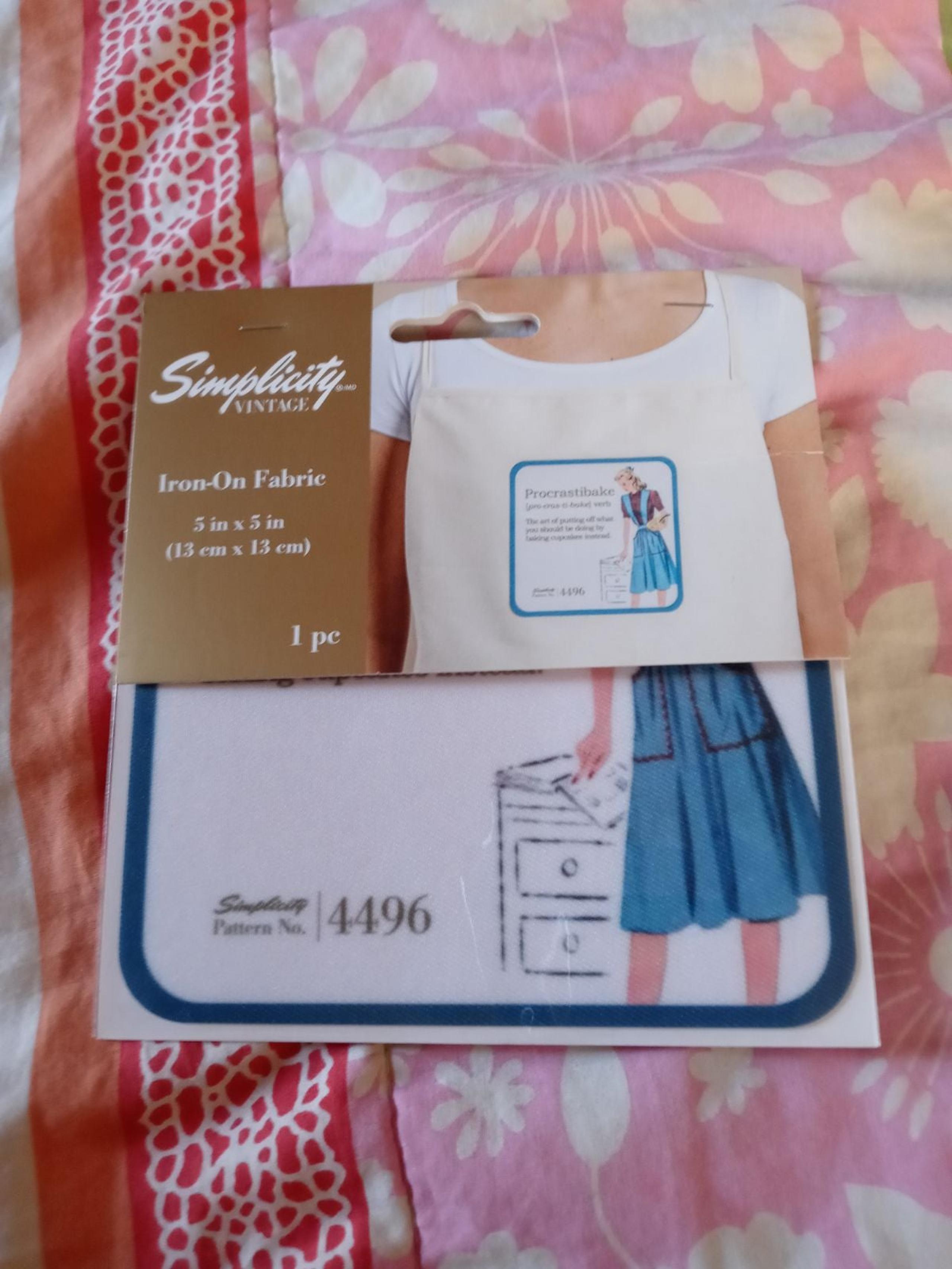 Simplicity vintage iron on patch nip