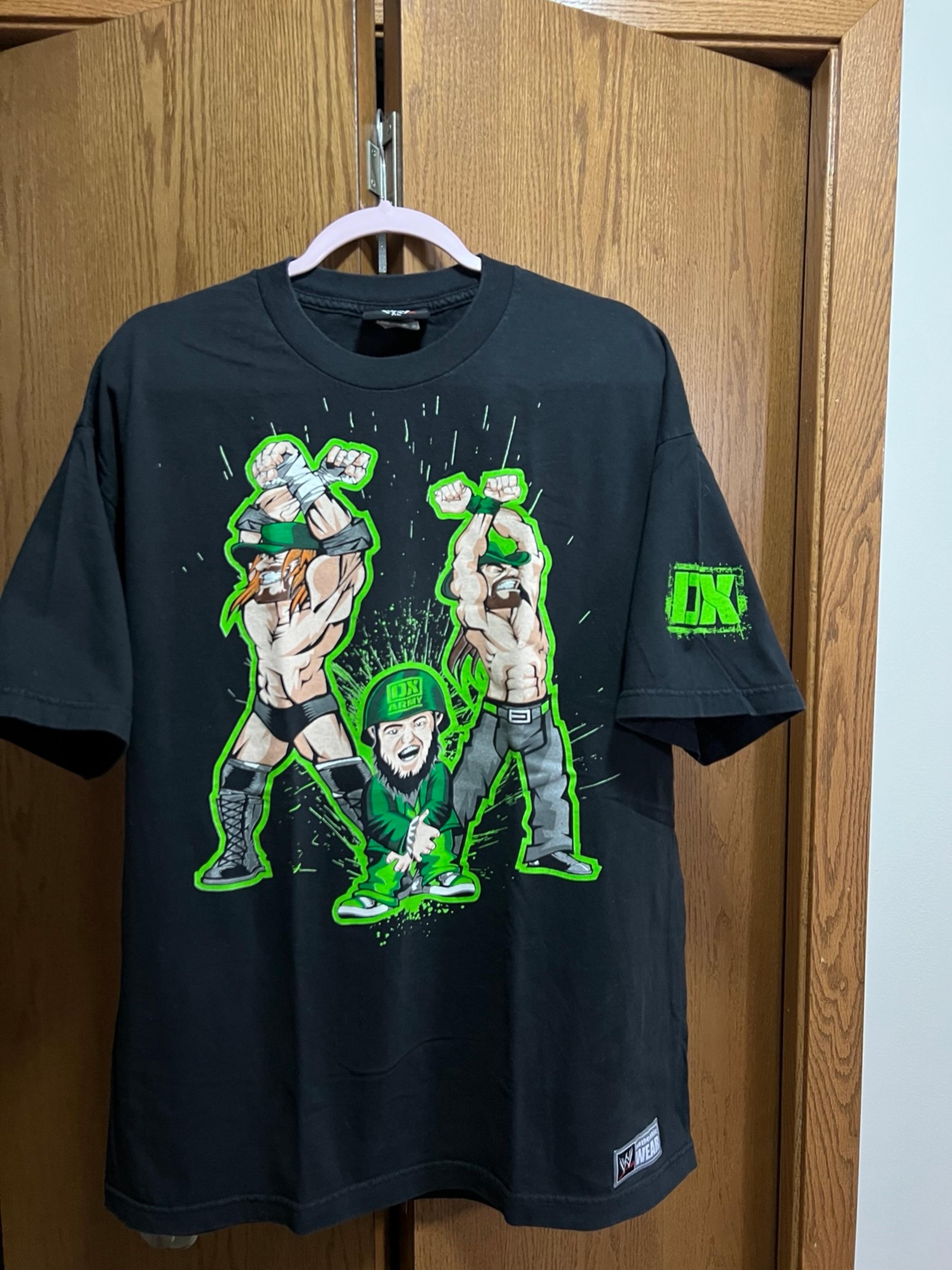 DX D-GENERATION DX Army SHAWN MICHAELS & TRIPLE H Men’s XL  T-Shirt WWE *READ*