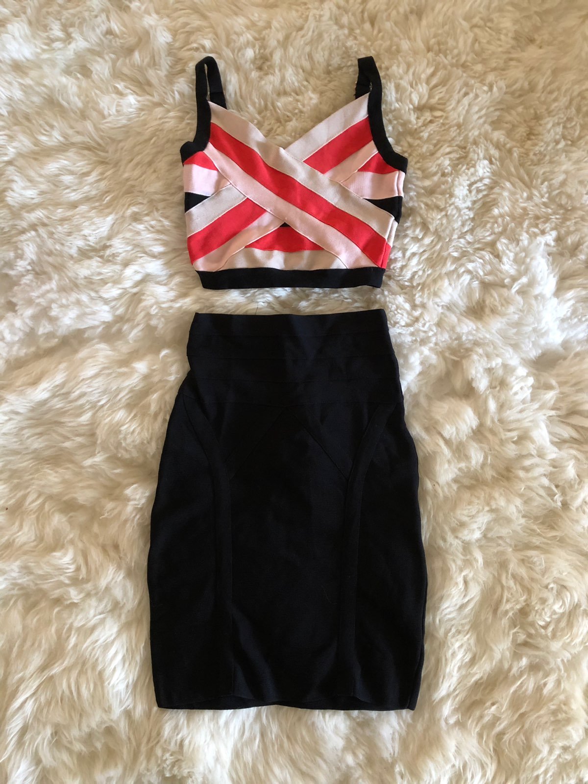 Super Sexy Bebe Bandage 2 Pc Skirt Set