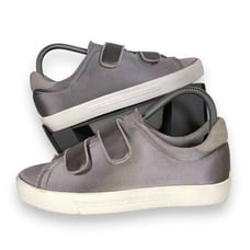 Joie Diata Hook & Loop Silver Satin Casual Sneakers Women's 8.5