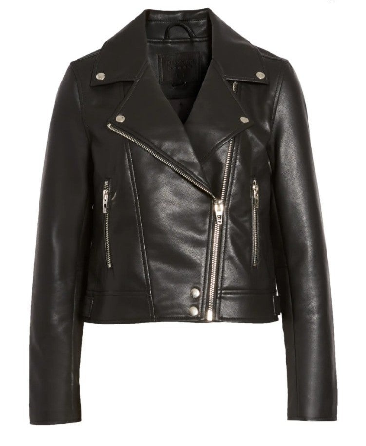Good Vibes Faux Leather Moto Jacket