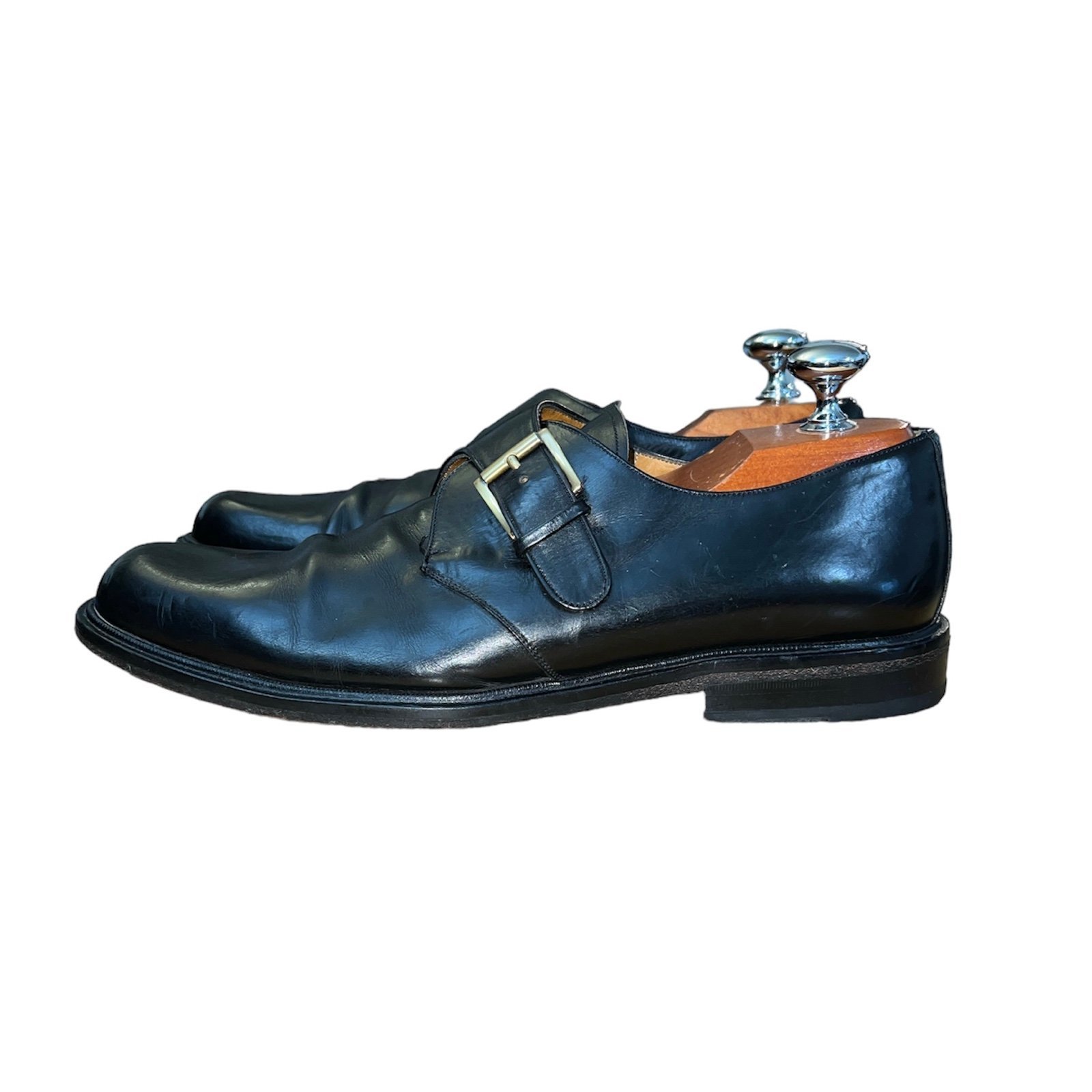 Mezlan Men’s Tortosa Monk Strap Leather Dress Black Oxford Shoes Size 10.5 Spain