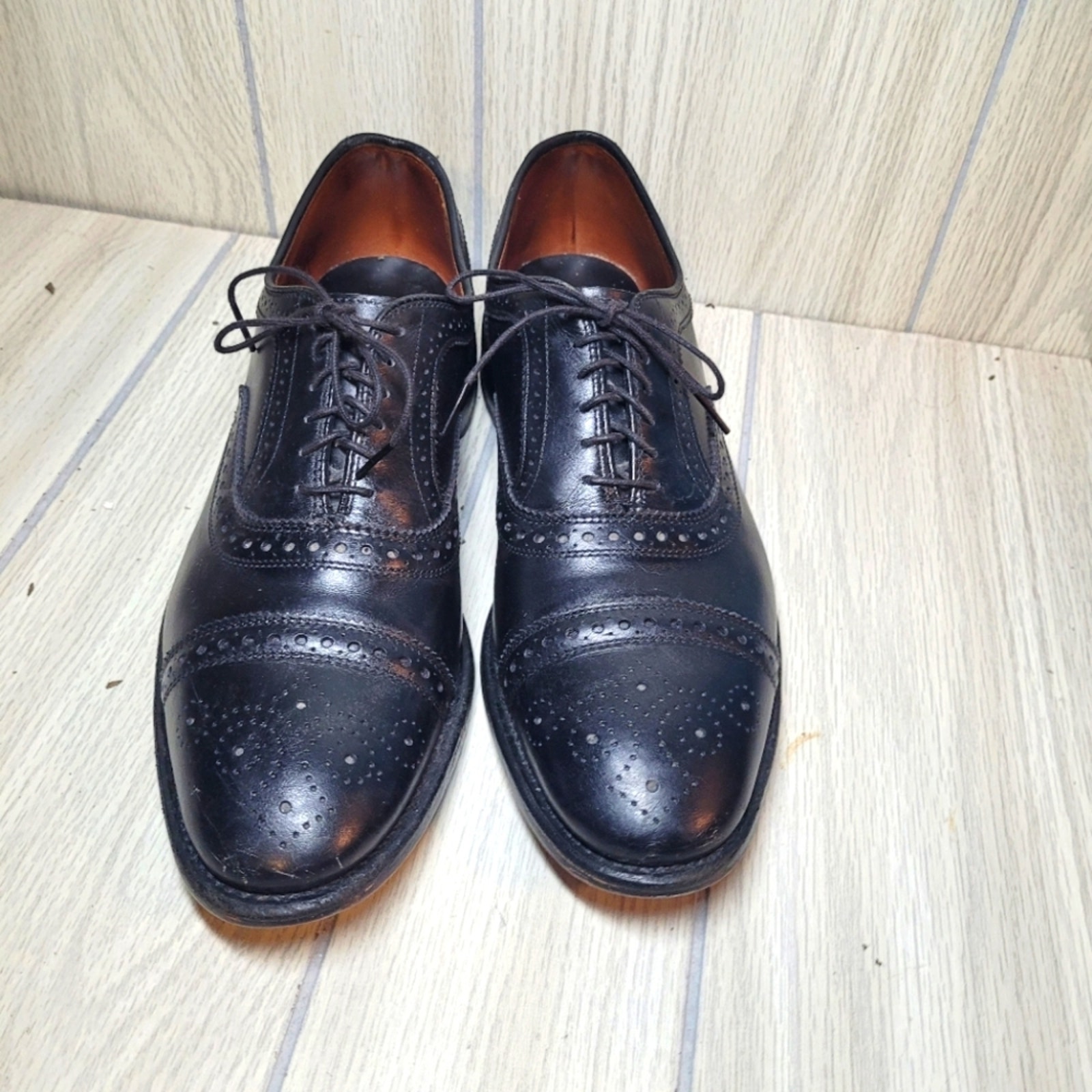 Allen Edmonds Mens Strand Cap Toe Oxford Dress Shoes Black Size 9