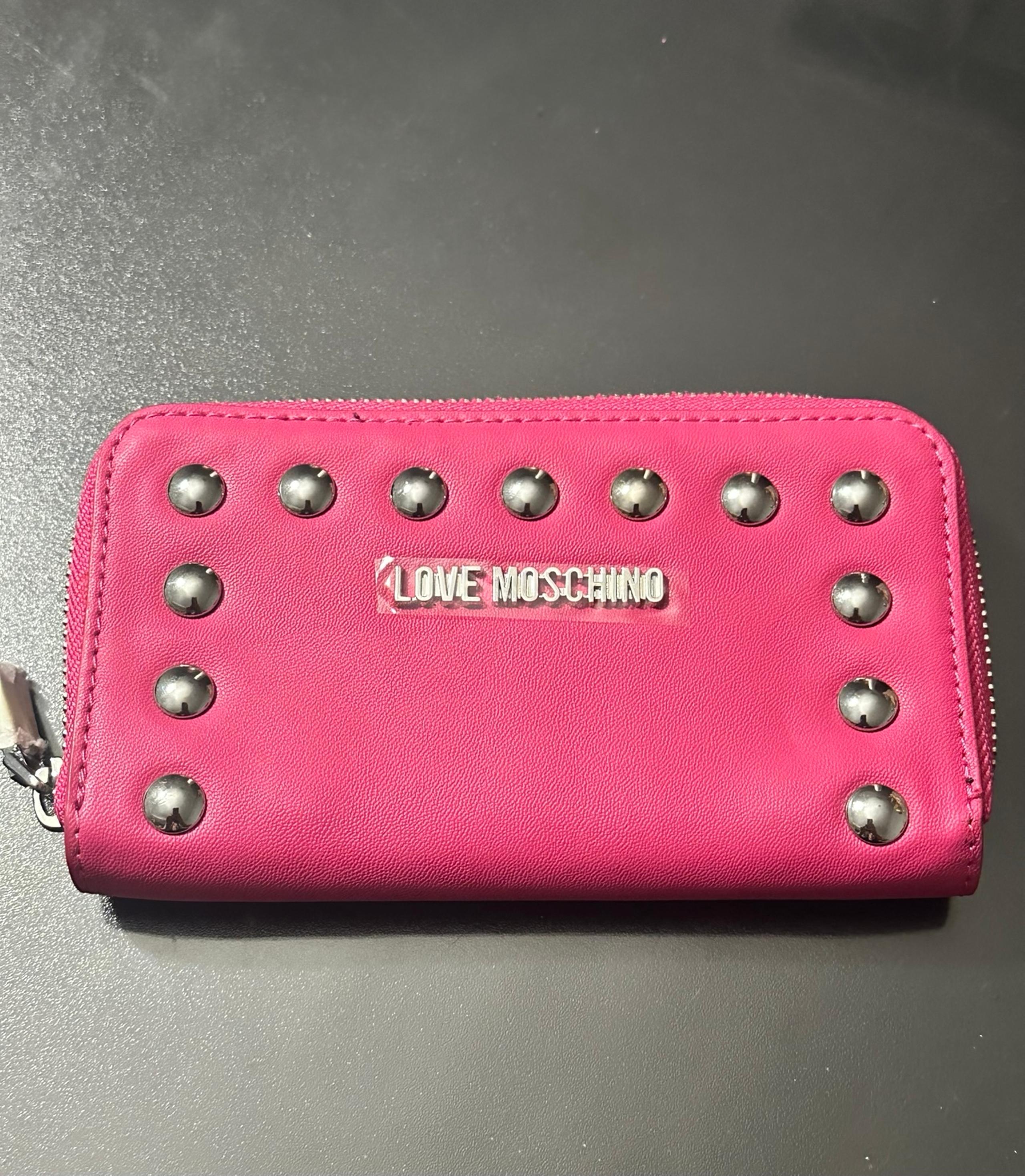 LOVE MOSCHINO Like New Wallet Dark Pink Studded