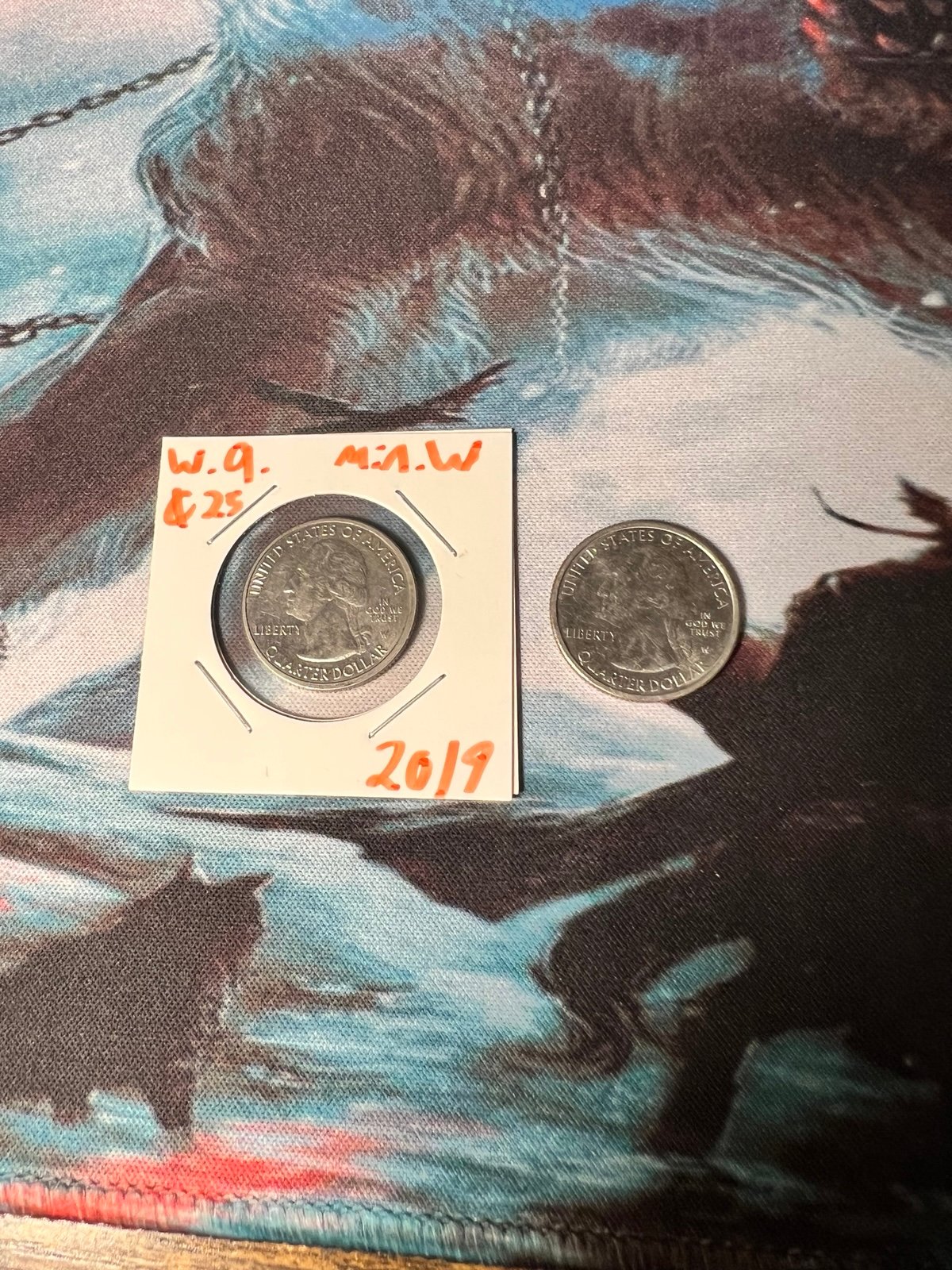 SUPER RARE 2- 2019 W river of no return (idaho & Guam) quarter (MARK W)