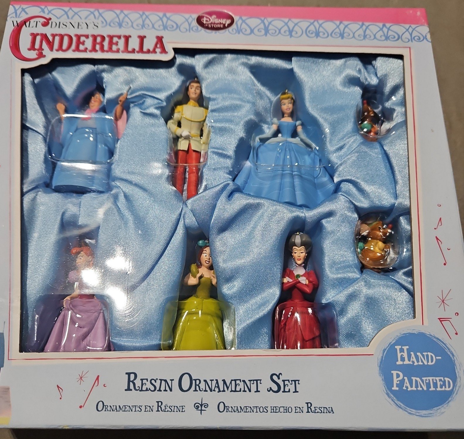 Disney Store Cinderella Resin Ornament Set